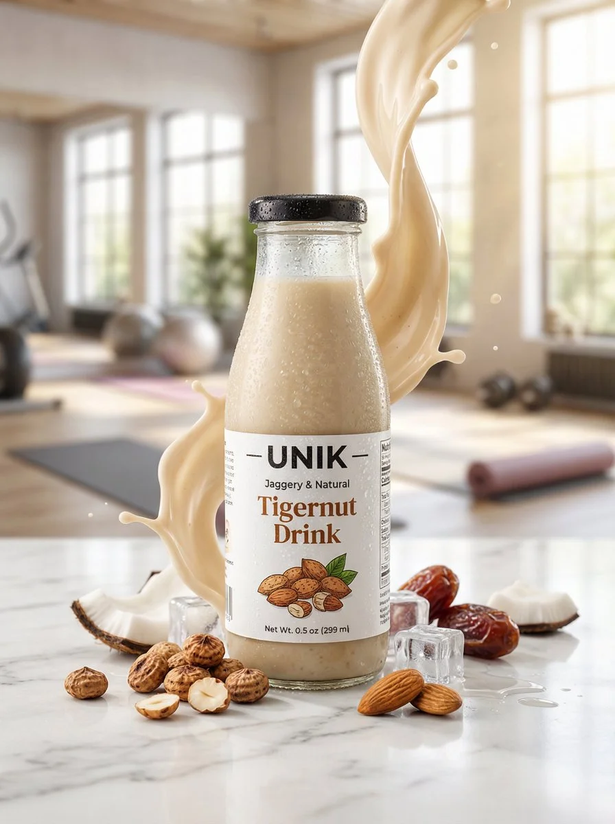 Refreshing Tigernut Elixir on Marble