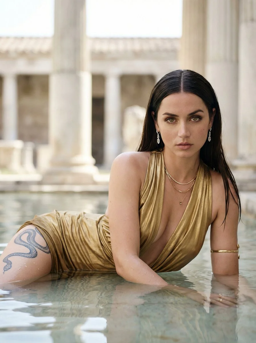 Regal Allure: Ana de Armas in Roman Splendor