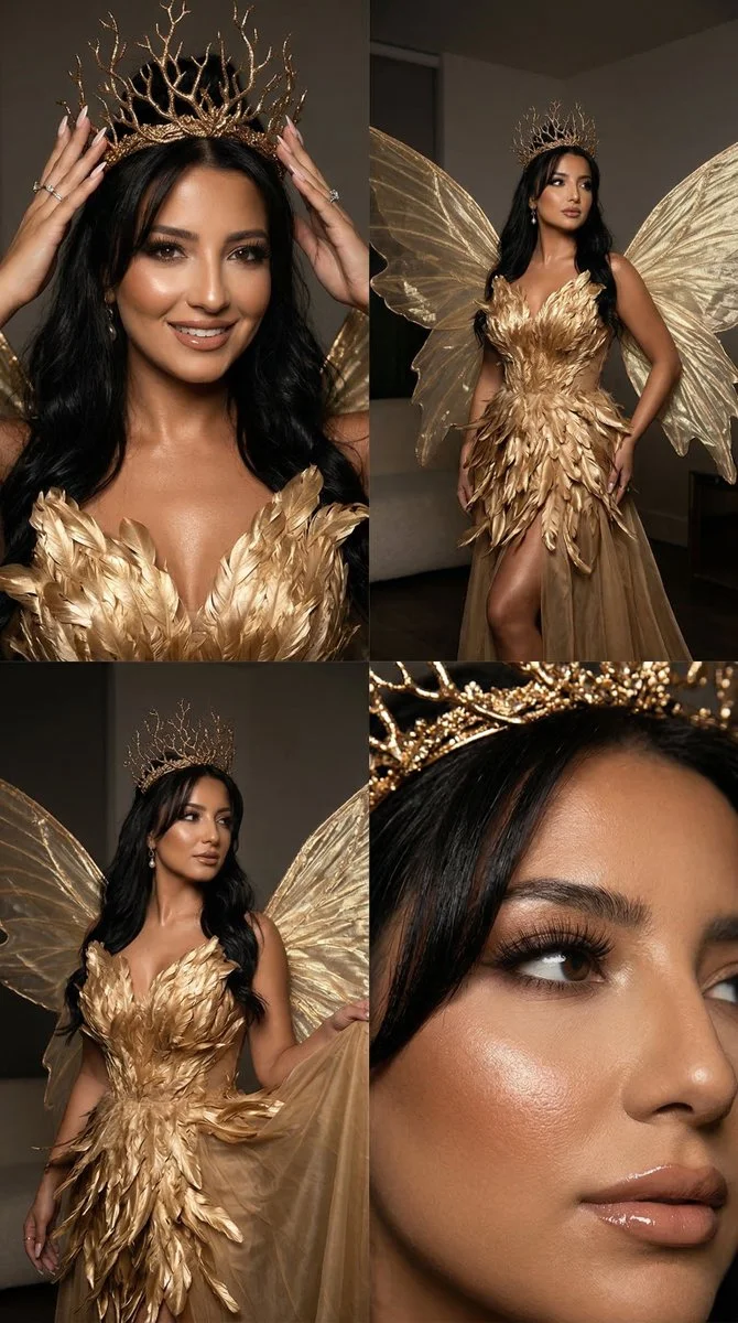 Regal Gold Fantasy Couture in High-Detail Panels