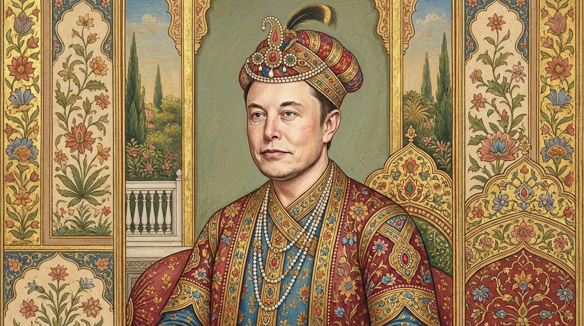 Regal Mughal Miniature Portrait