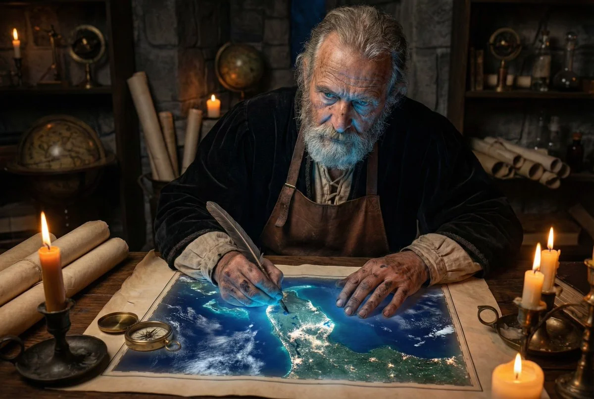 Renaissance Maps Meet Futuristic Dreams