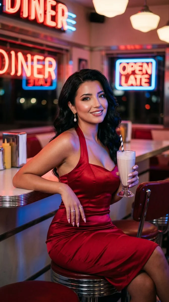 Retro Diner Glamour: A Night in Los Angeles