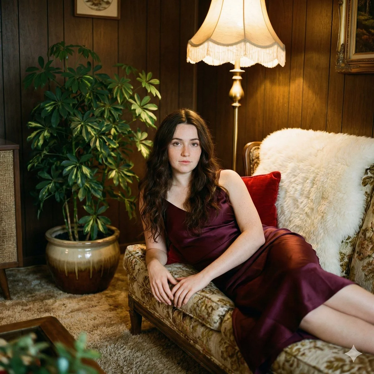 Retro Elegance: A Cozy Cinematic Portrait