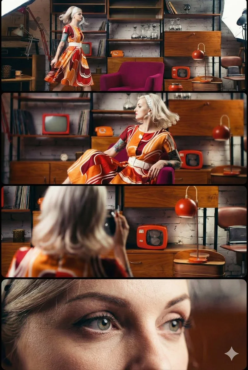 Retro Glam: A 1960s Portrait in Full Color