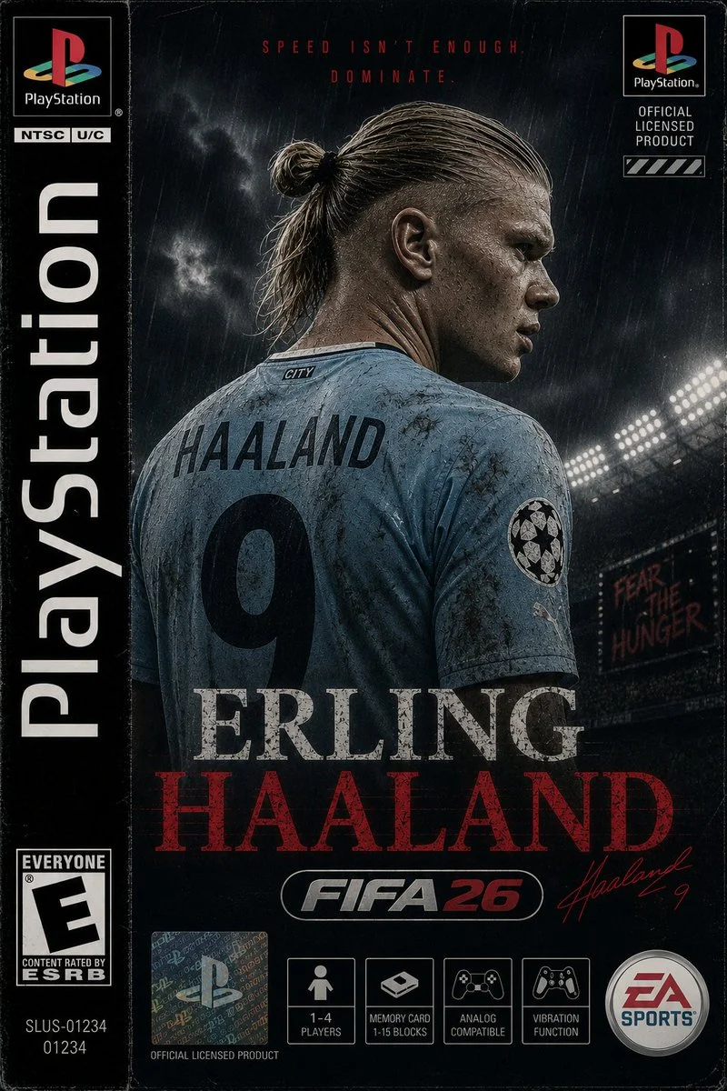 Retro Glory: Haaland's Dark Soccer Saga