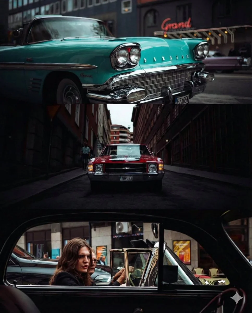 Retro Rides: A Cinematic Collage of Classic American Cars