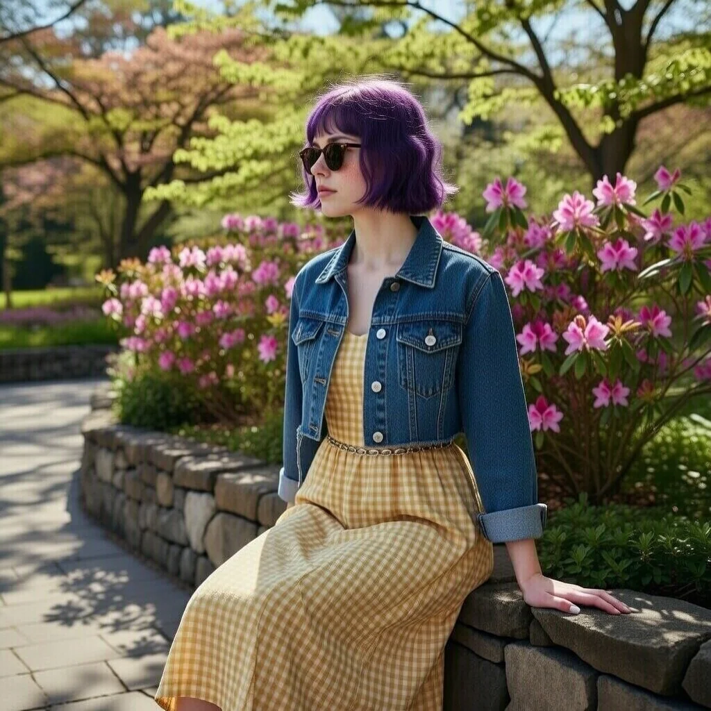 Retro Spring Vibes in Yellow and Purple