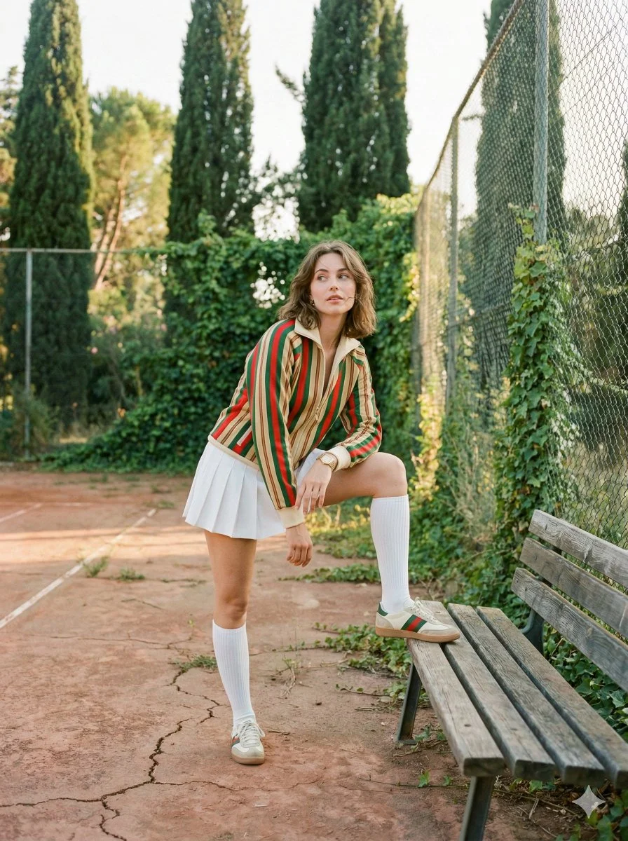 Retro Vibes with a Modern Twist at the Tennis Court