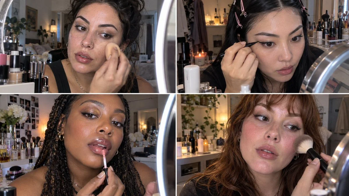 Ring Light Catchlights Glow in Beauty Influencer's Close-Up Routine