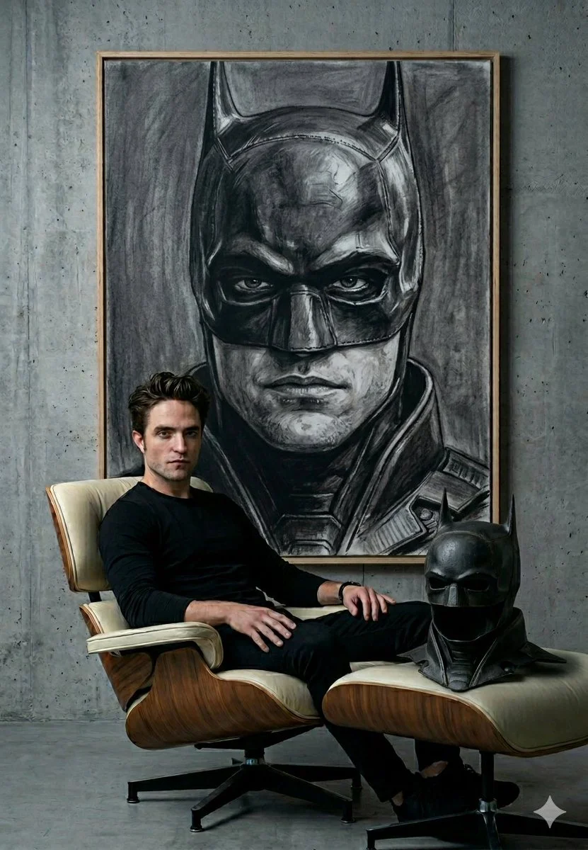 Robert Pattinson in Minimalist Batman Portrait