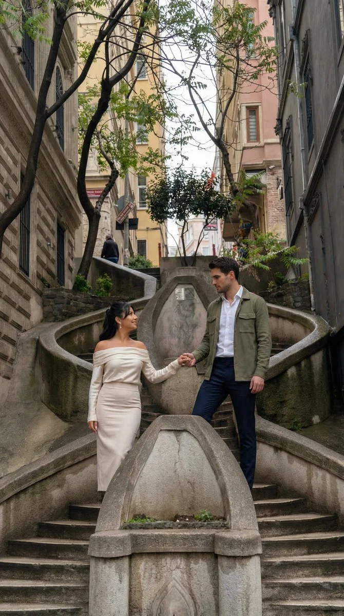 Romance on Istanbul's Kamondo Stairs