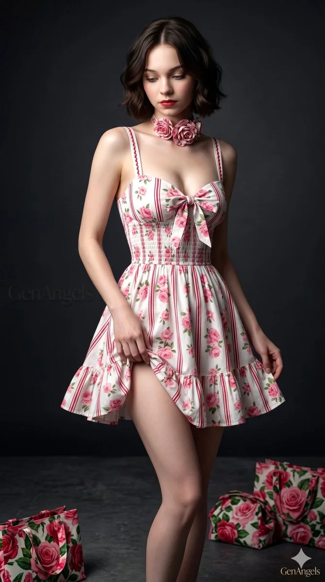 Romantic spring fashion portrait with vintage charm and elegance
