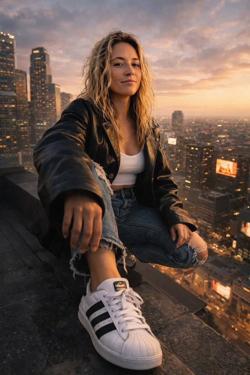 Rooftop Rebel at Sunset