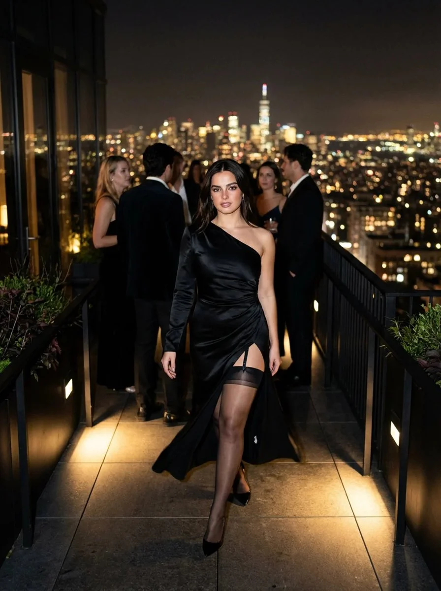 Rooftop Royalty Under City Lights