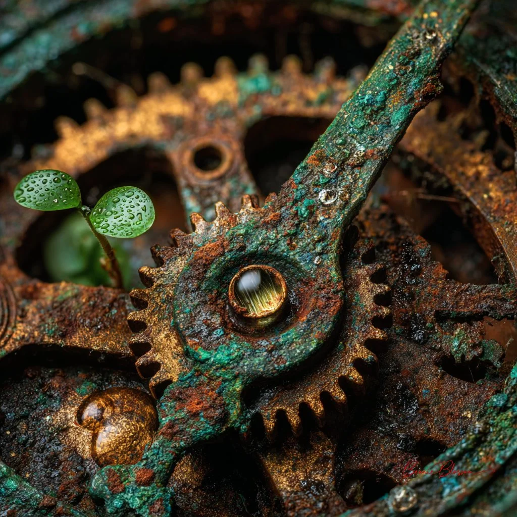 Rust and Renewal: Close-up of a Timeworn Baroque Clock Face