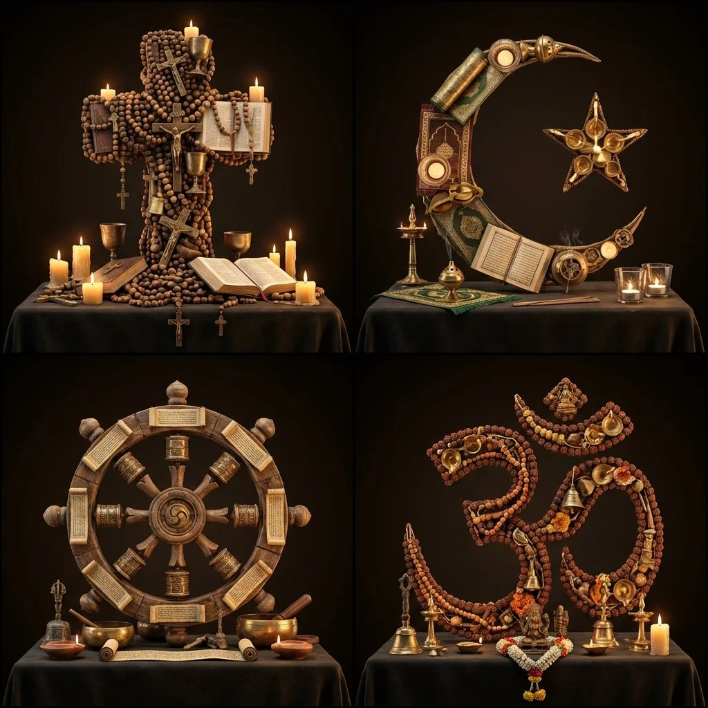 Sacred Typography: 3D Sculptures of World Religions’ Symbols
