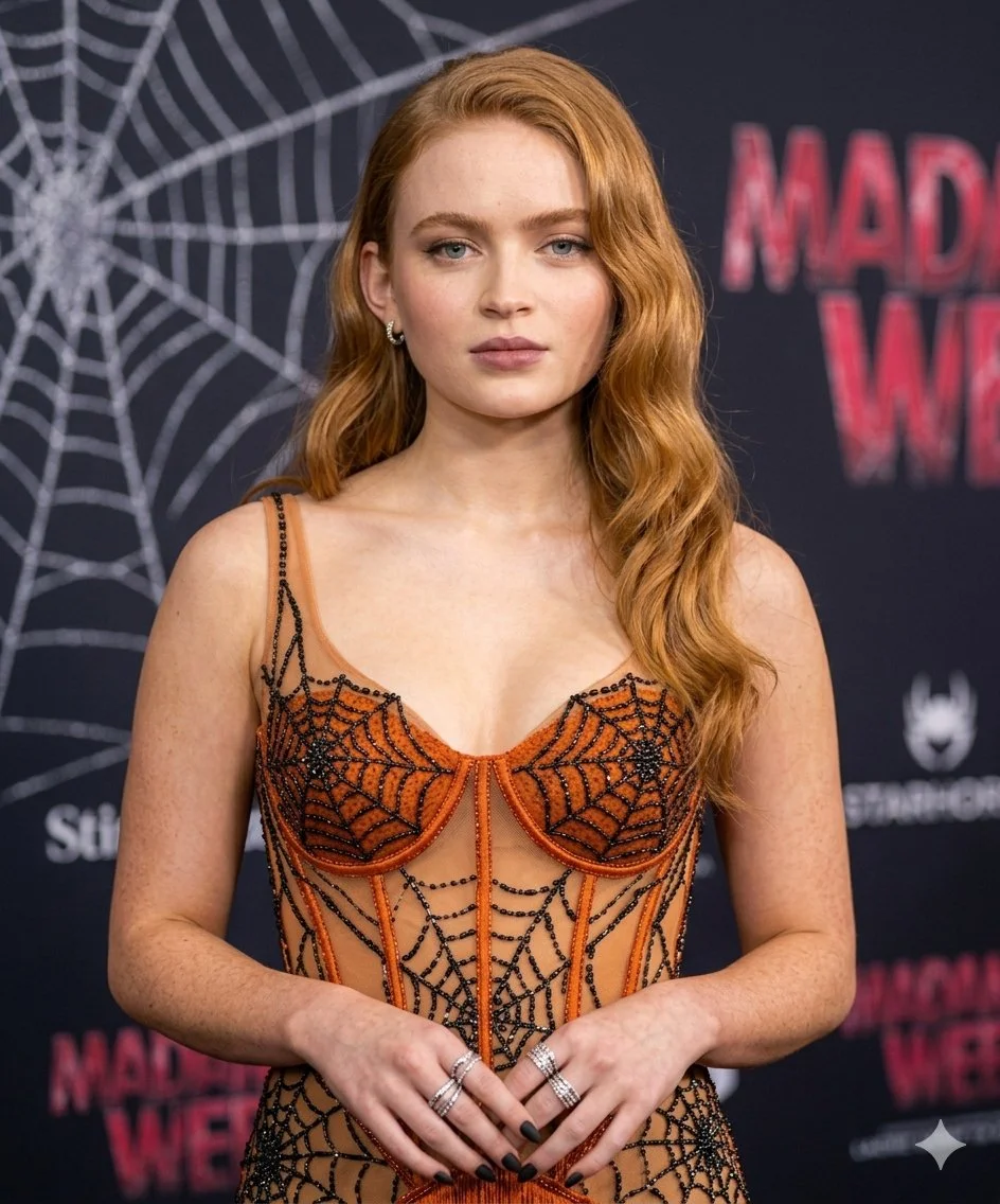 Sadie Sink Shines in Gothic Glamour at Madame Web Premiere