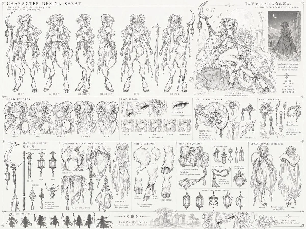 Sci-fi Character Design Sheet Shows Turnaround and Dynamic Pose