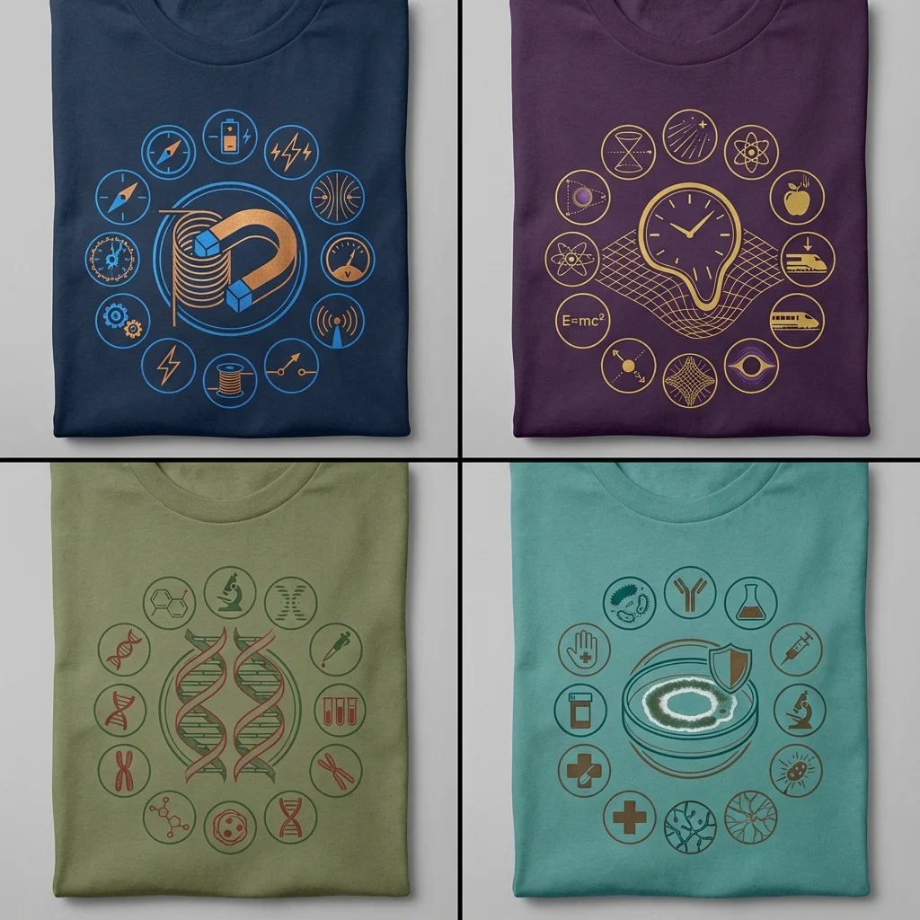 Scientific Breakthroughs Visualized: Four Discoveries on T-Shirts