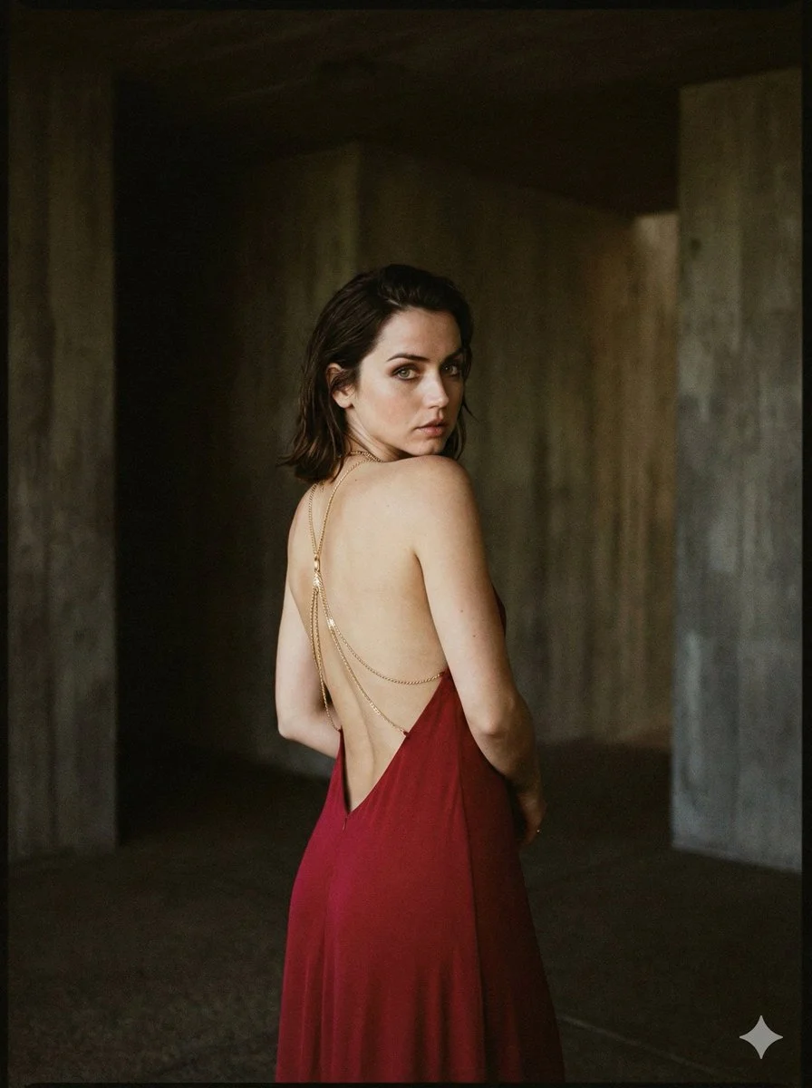 Sculptural Elegance: Ana de Armas in Cinematic Glamour