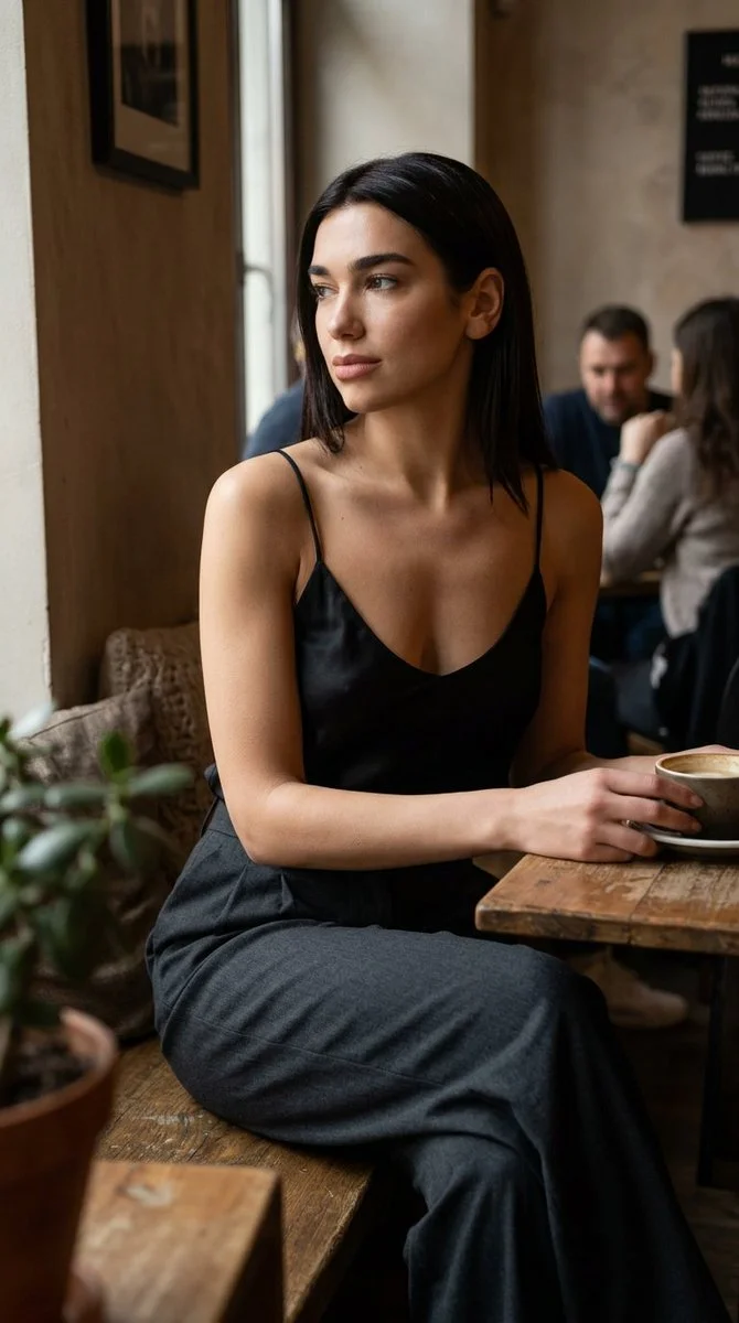 Second coffee in hand, Dua Lipa reflects on a late night