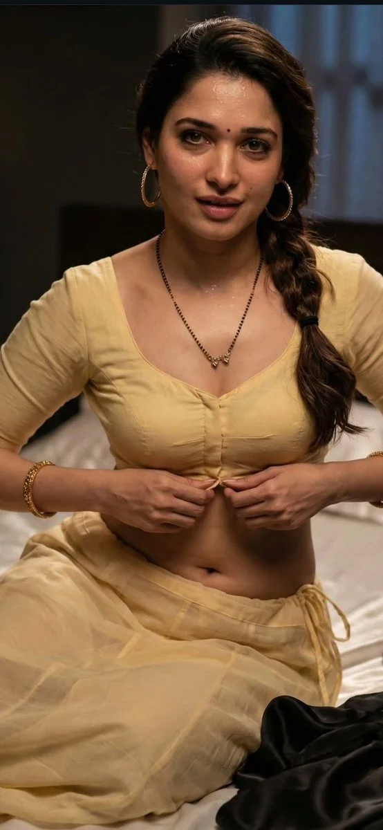 Sensual Elegance: Indian Beauty on Antique Bed in Candlelight