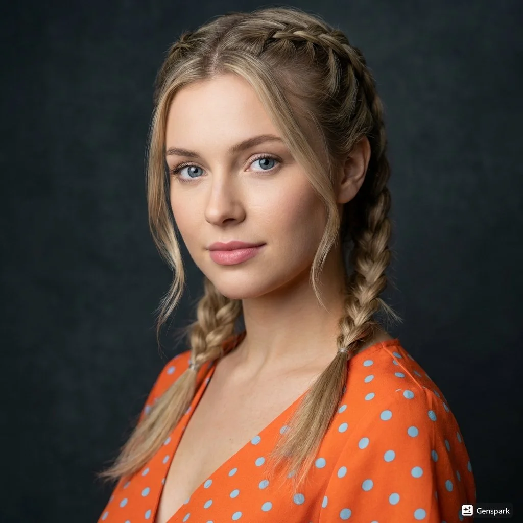 Serene Blonde in Polka-Dot Glow