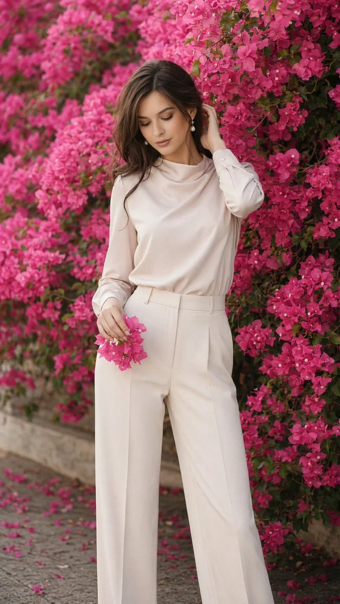 Serene Bougainvillea Portrait in Soft Daylight