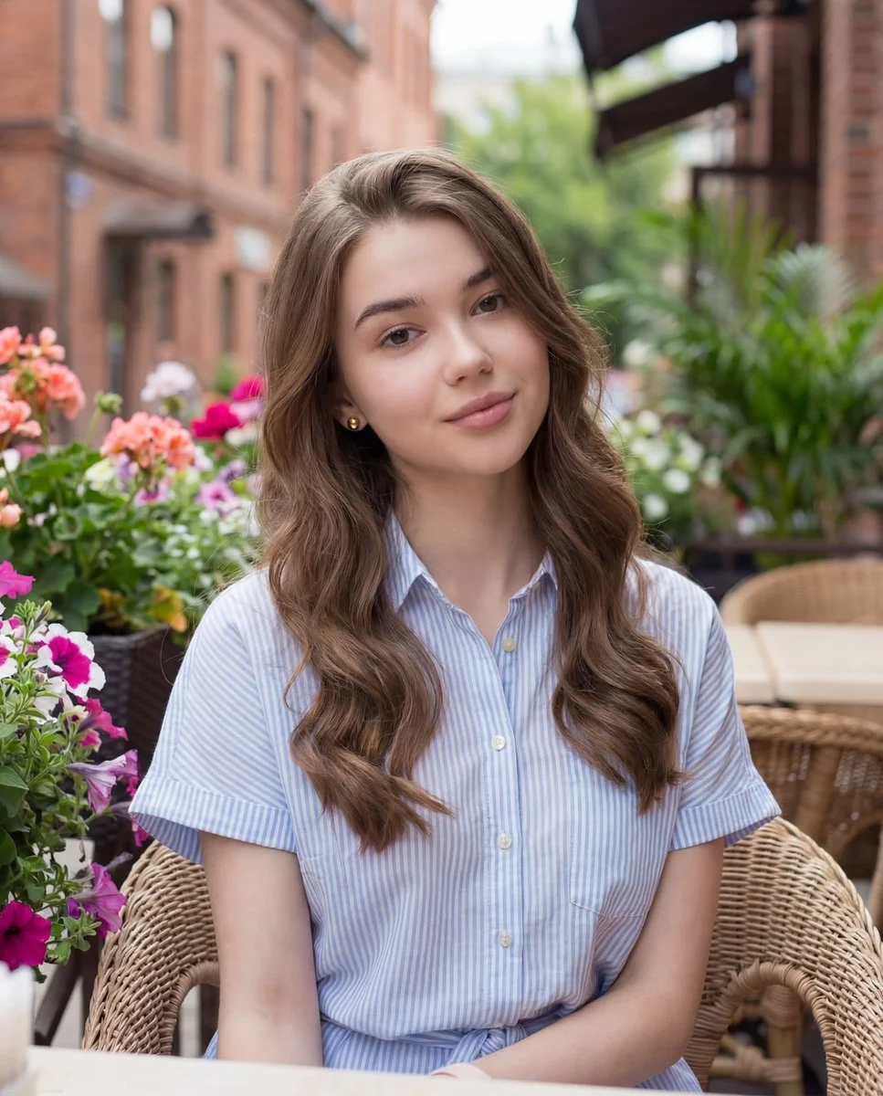 Serene Café Moment in Soft Pastels