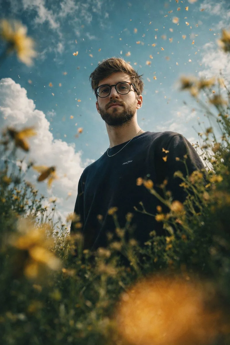 Serene Connection Between Youth and Nature in Cinematic Light
