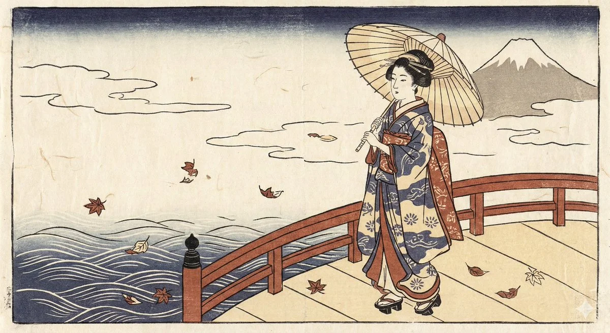 Serene Echoes of Japanese Folk Art