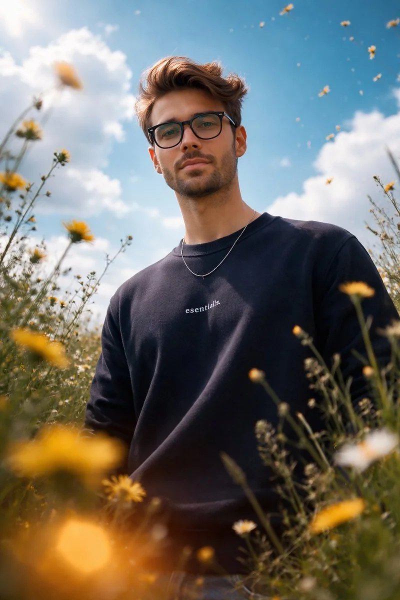 Serene Encounter: Human Connection with Nature in Cinematic Detail