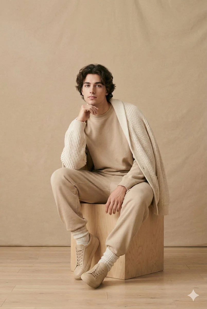 Serene Minimalist Fashion Portrait