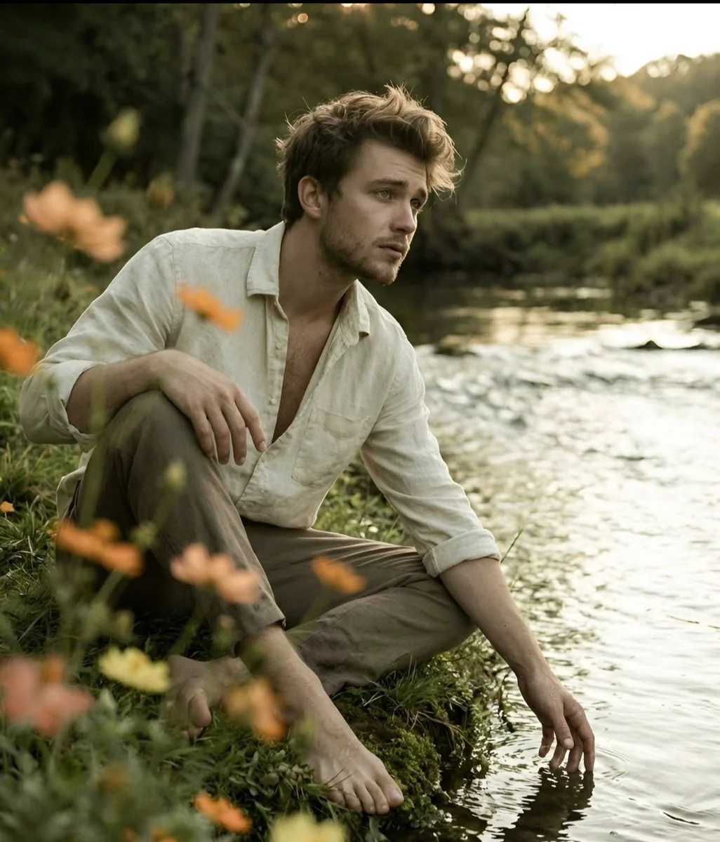 Serene Moments by the Stream: A Quiet Reflection in Nature