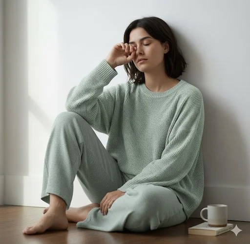 Serene Morning Light on Minimalist Cozy Loungewear