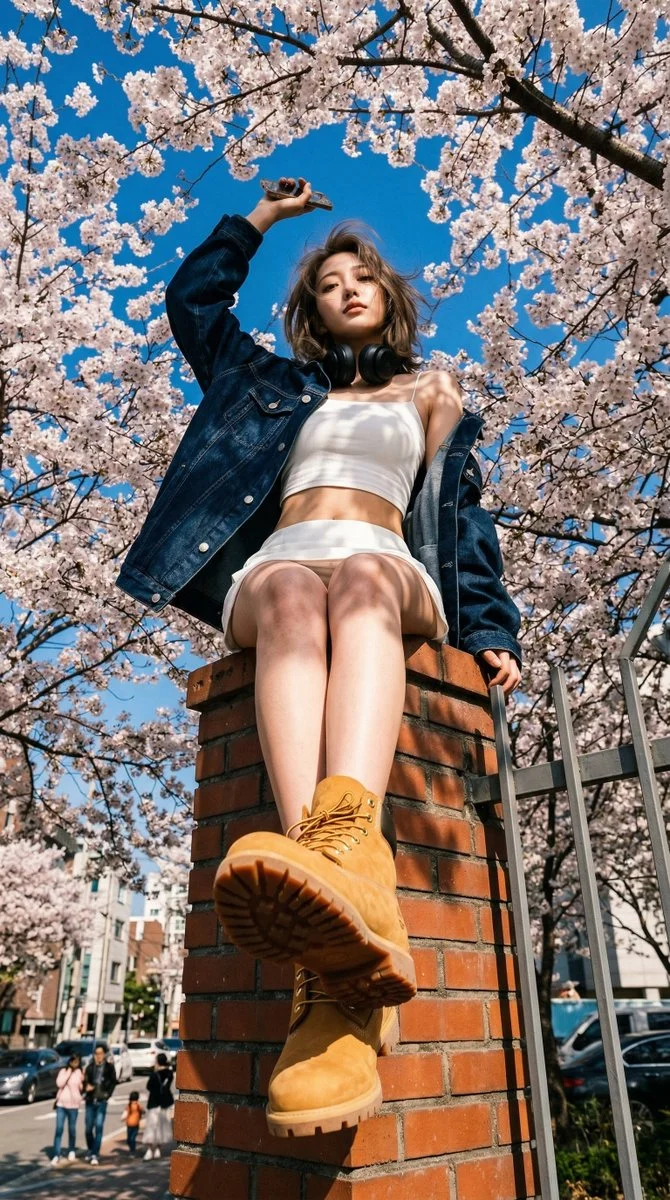 She Owns the Block Under Cherry Blossoms 🌸