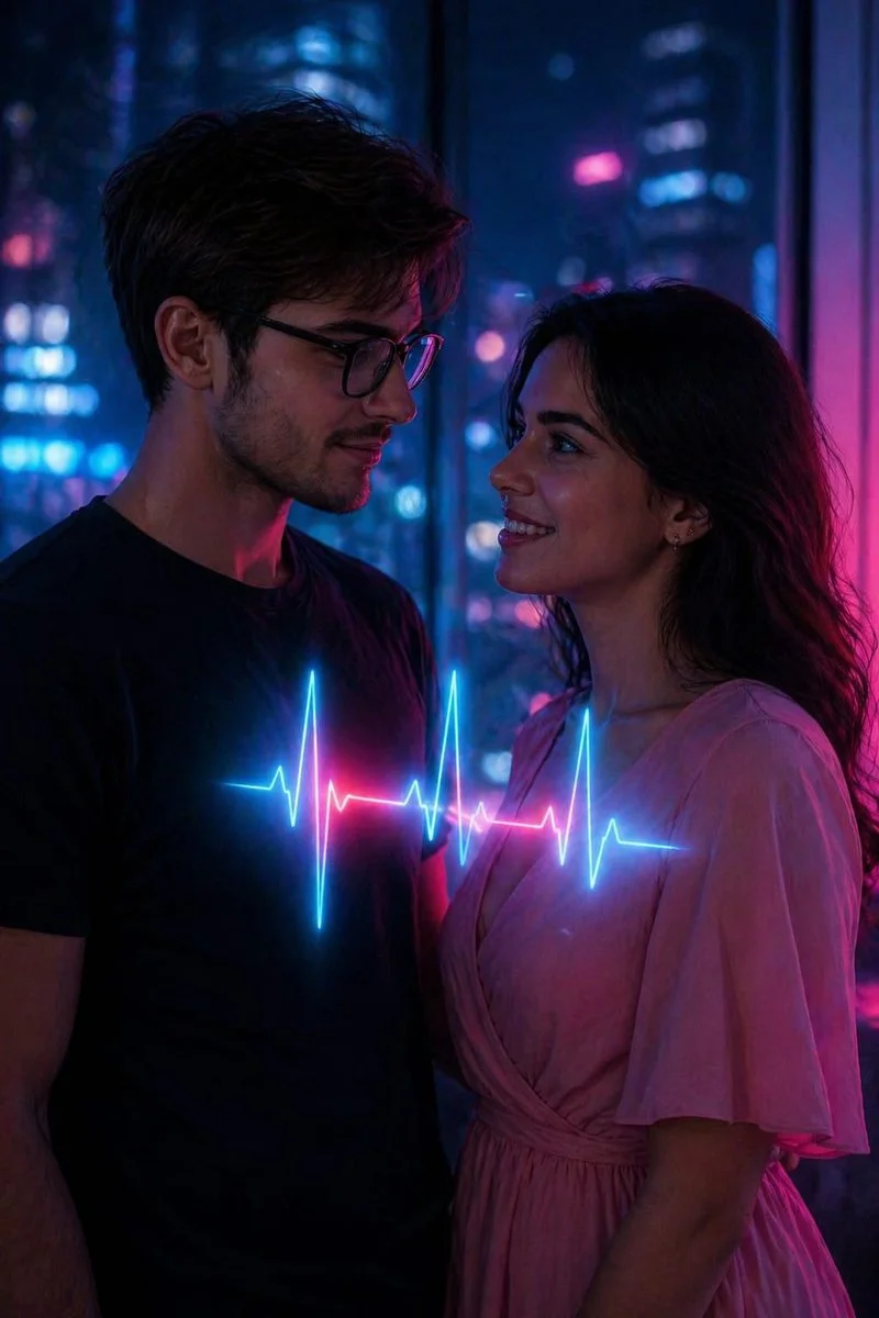 Signal of Love in a Futuristic Night