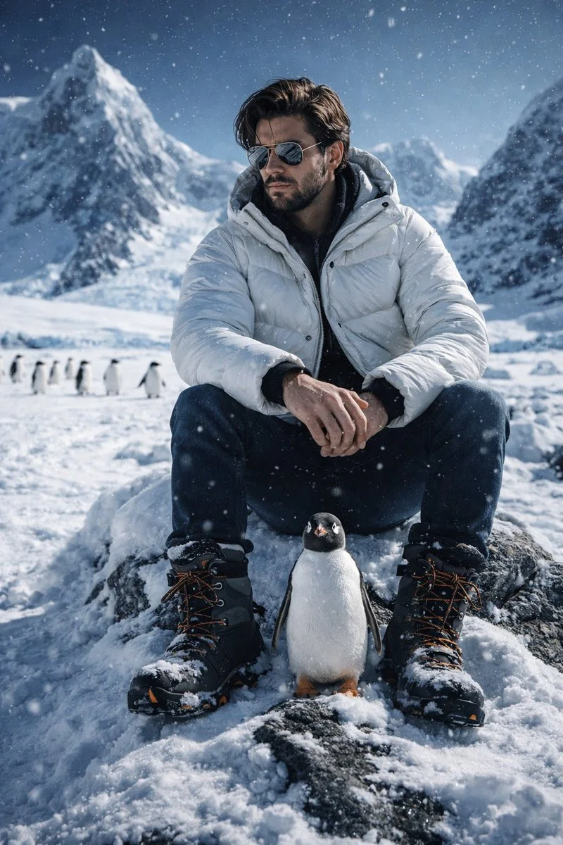 Silent Companions: A Moment in Antarctica