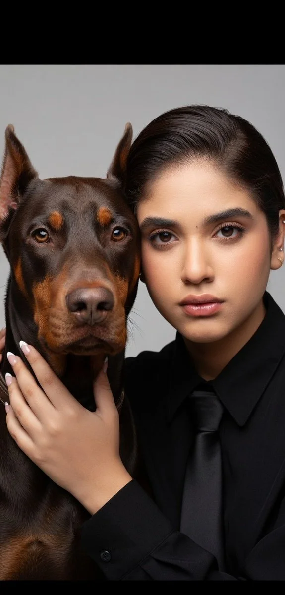 Silent Guardians: The Poised Connection Between Woman and Dog