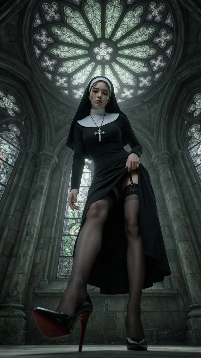 Silent Power: A Restrained Gothic Portrait of Modern Devotion and Elegance