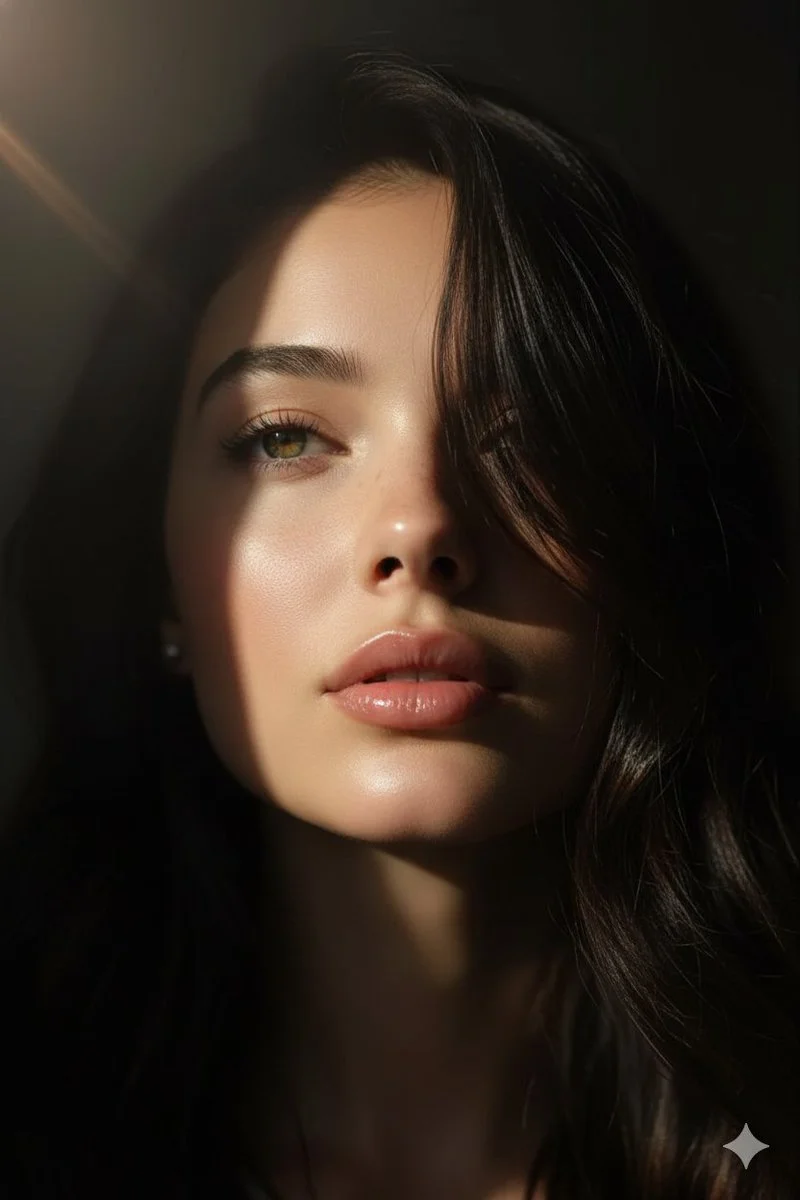 Silhouetted Elegance: Portrait of Light and Shadow