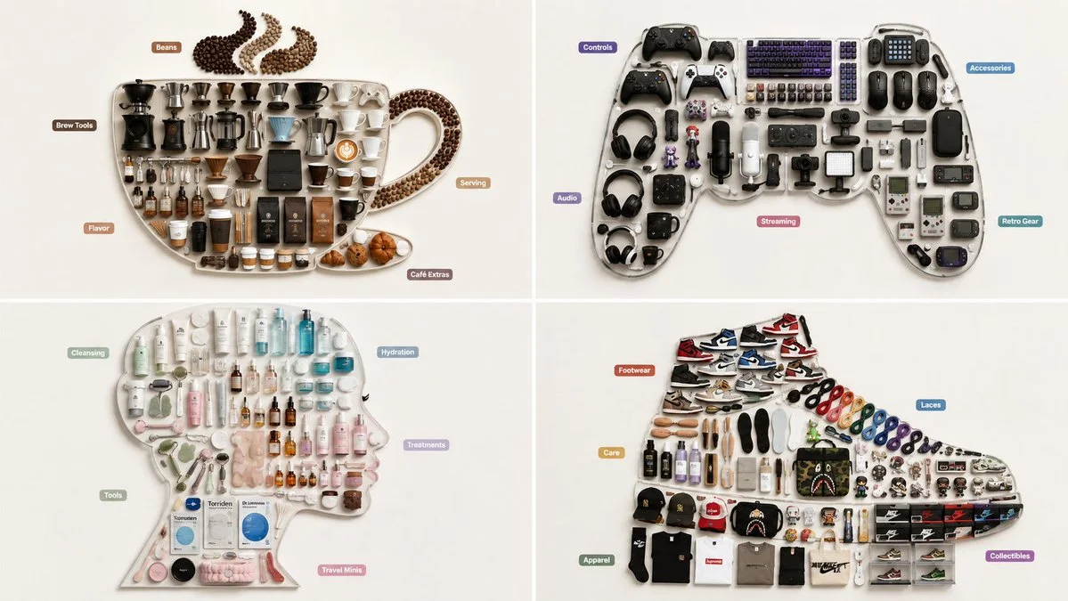 Similarity map of objects forms a butterfly silhouette on pale ground