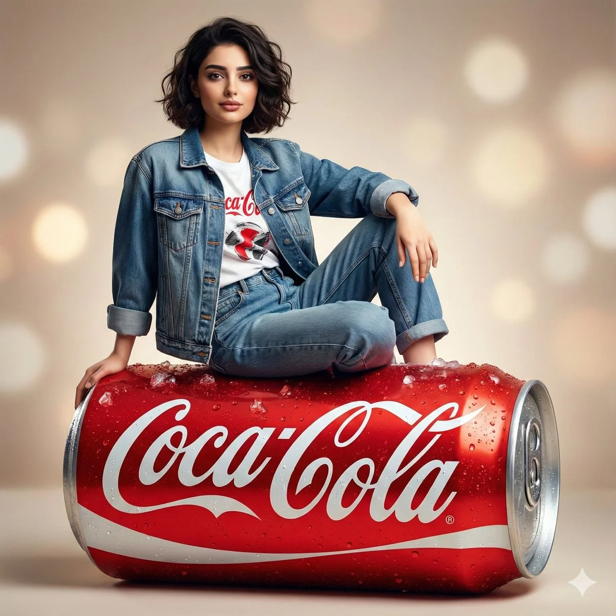Sitting Boldly on a Giant Coca-Cola Can