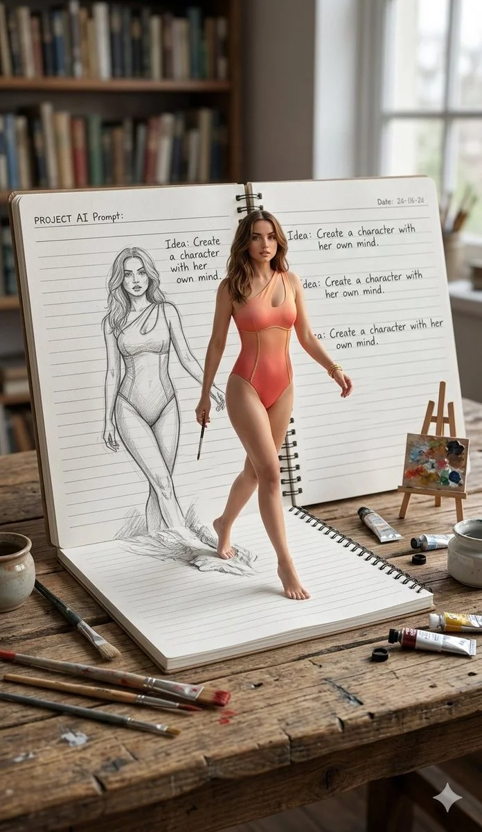 Sketch Comes to Life on Rustic Desk