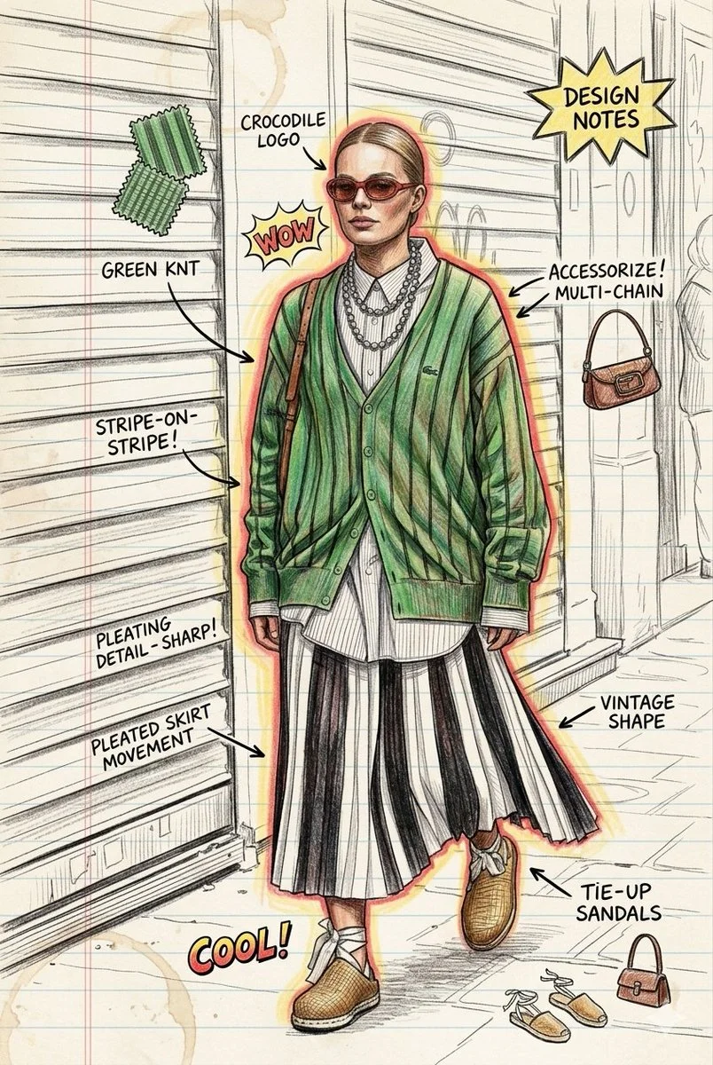 Sketchbook Style Portrait with Vibrant Annotations