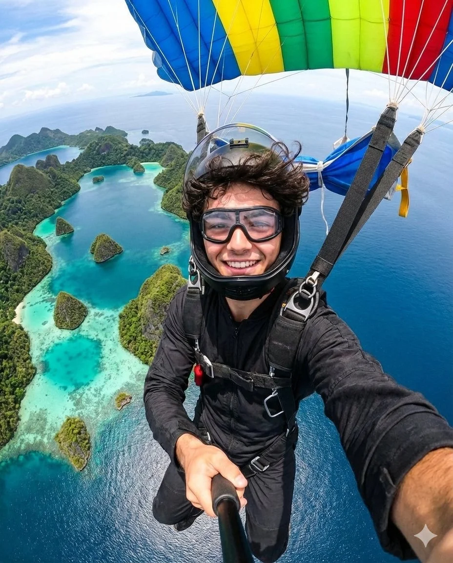 Sky High Adventure: A Selfie Above Raja Ampat
