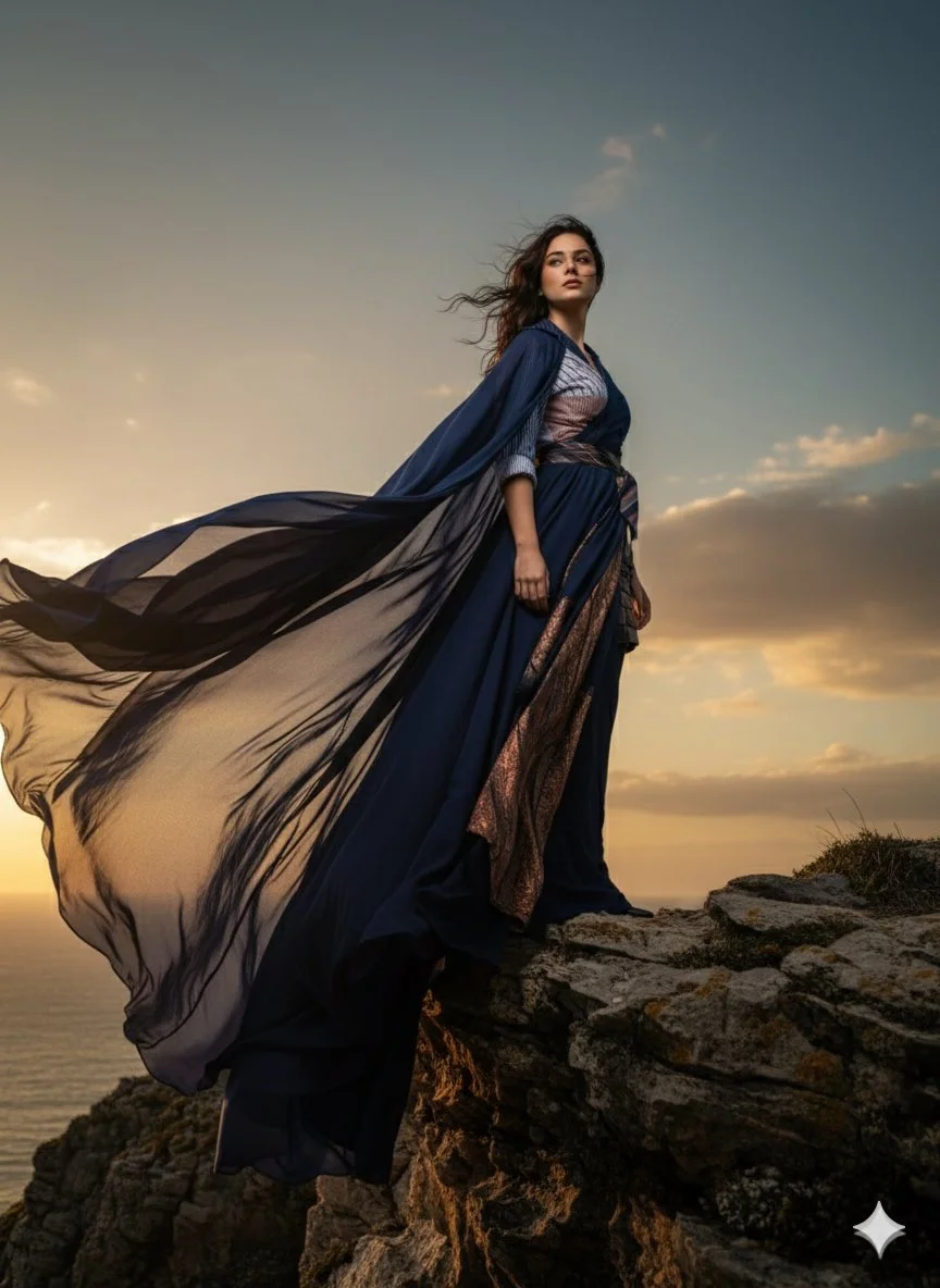 Skyward Elegance: A Cinematic Fashion Statement