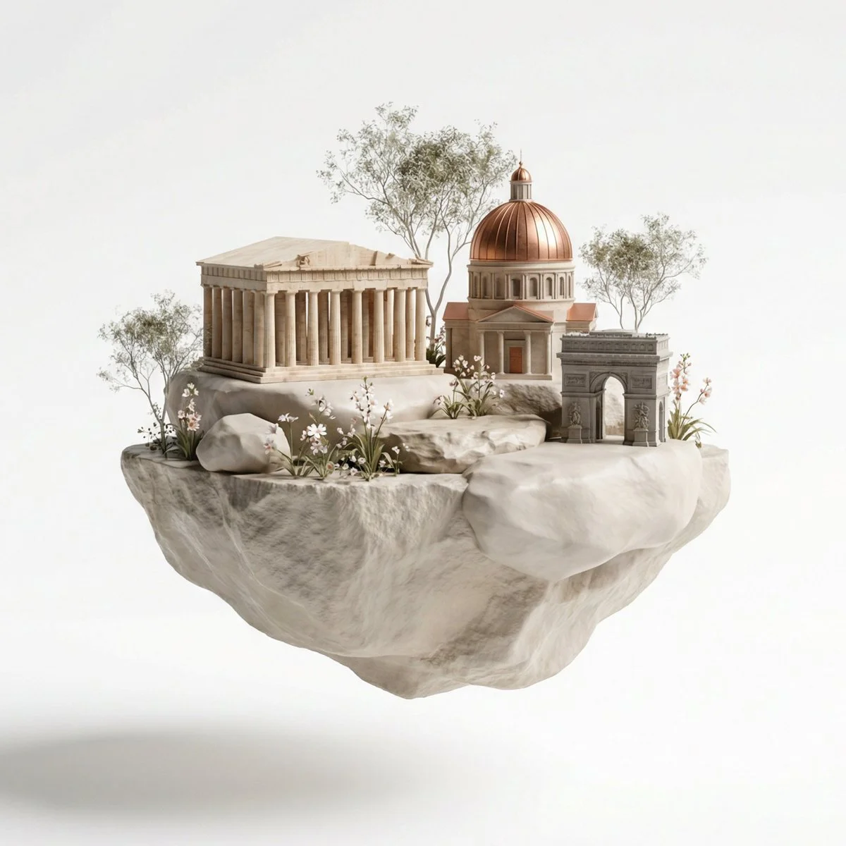 Skyward Visions: Floating Landmarks of [City Name]