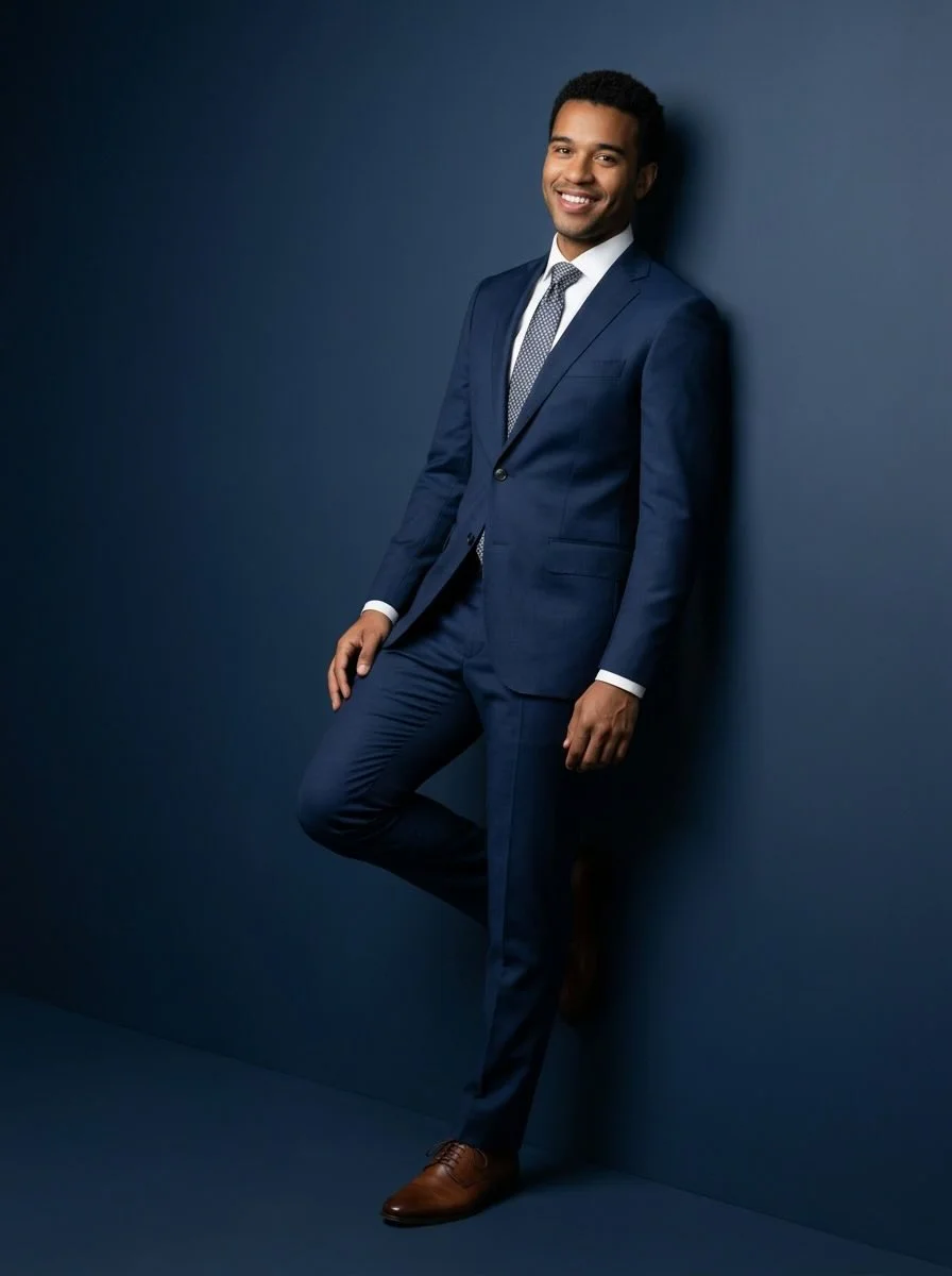 Sleek Business Elegance in Navy Blue