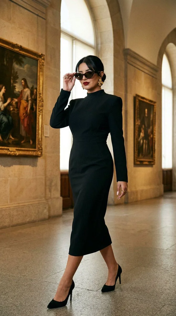 Sleek Powerwalk: High Fashion Elegance at Prado Museum
